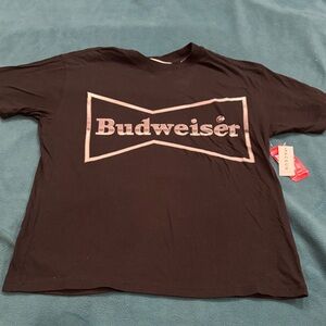 PACSUN Budweiser Logo Tee in Black and White Size Medium. NWT